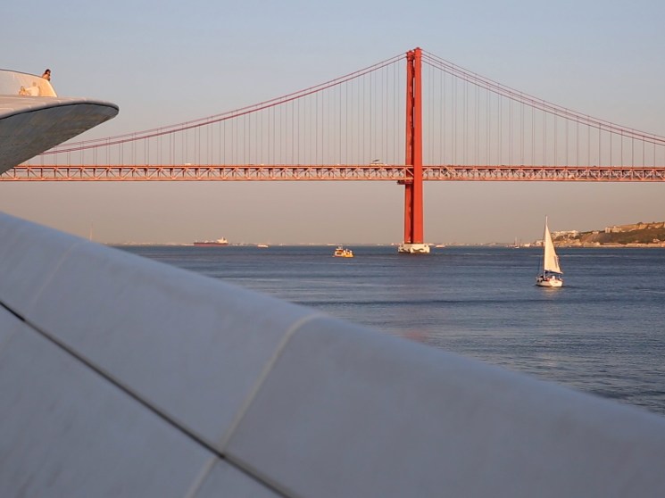 The Ponte 25 de Abril bridge over Rio Tejo in Lisbon.