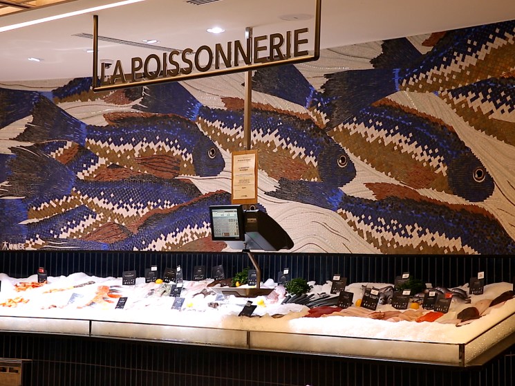 Fish mosaic in a shop
