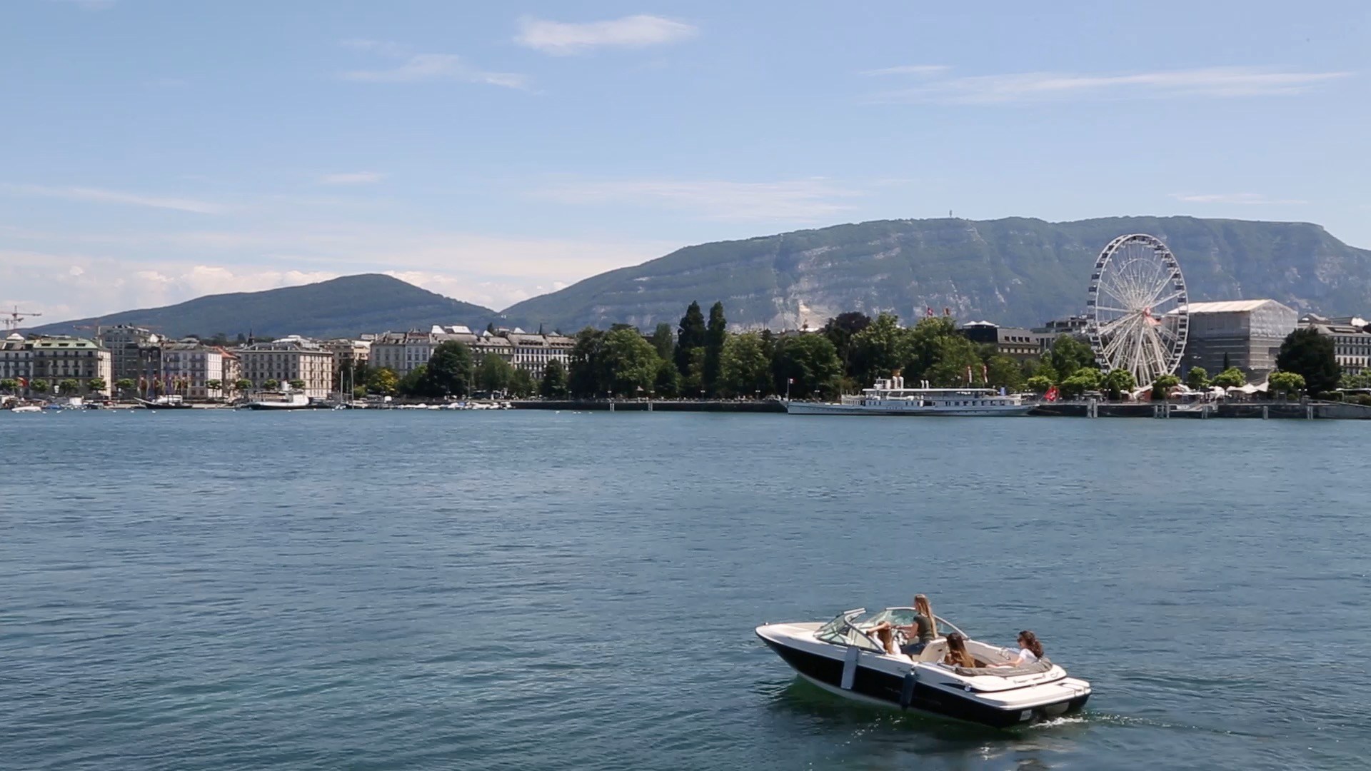 People on a boat in Geneva