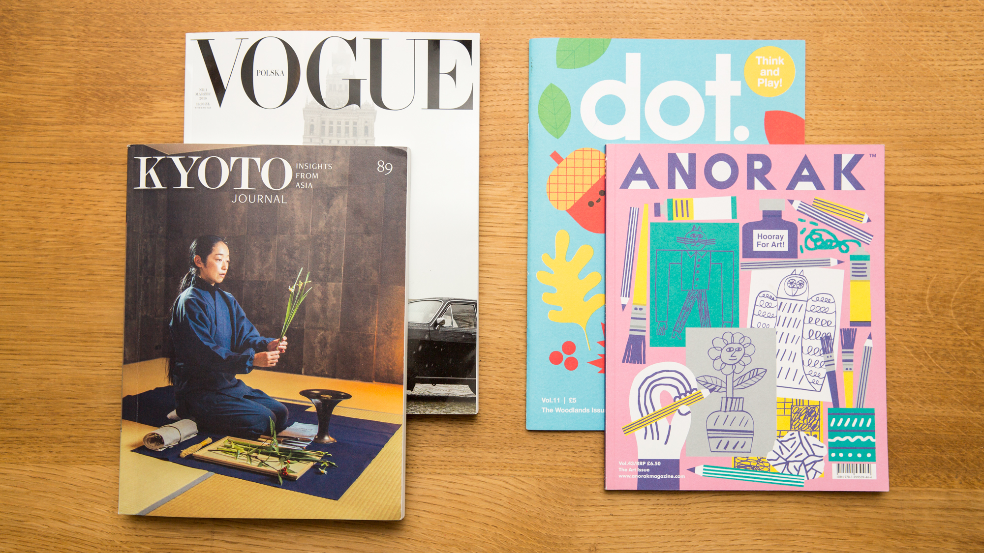 ‘Anorak’, ‘Vogue Poland’ and ‘Kyoto Journal’