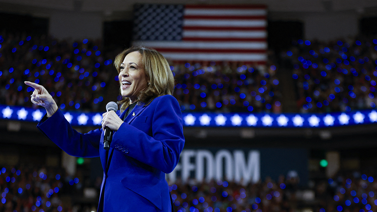Kamala Harris takes the stage