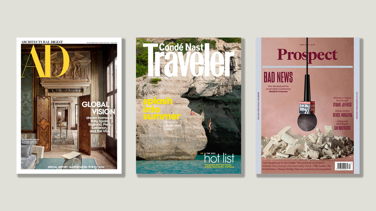 ‘Architectural Digest’, ‘Condé Nast Traveler’ and ‘Prospect’